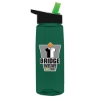 Garyline® Flair Tritan® Bottle with Flip-Straw Lid - 26 oz. - Transparent dark green